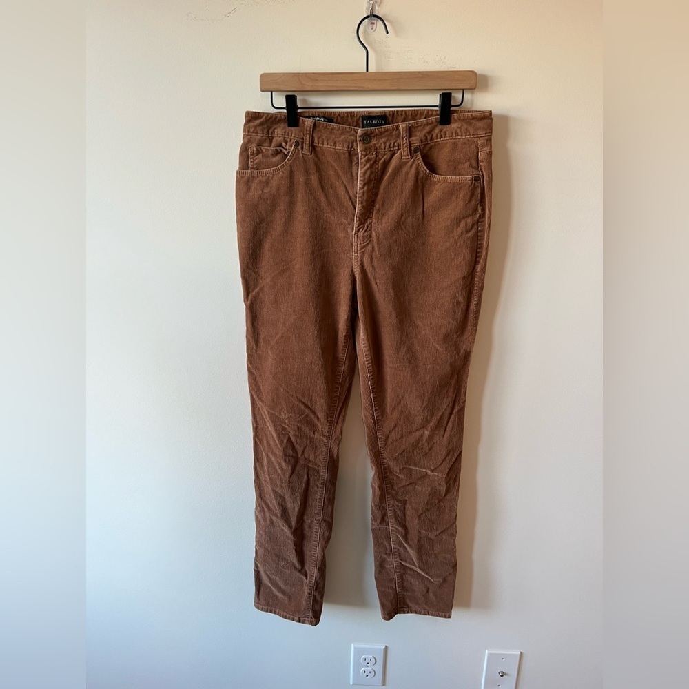 Talbots Brown Camel Corduroy Straight Leg Pants Size 10